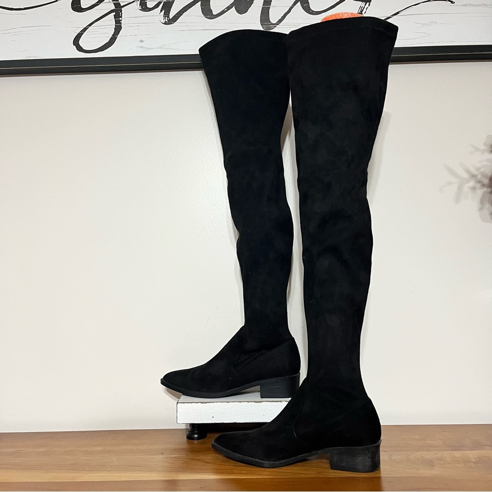 Steve Madden Women's Jody Thigh High Black Faux Suede Boots Size‎ 7 M - Picture 2 of 8